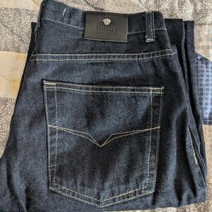 Versace Men's Straight Leg blue Jeans 30 x 32.5 in Like New Condition